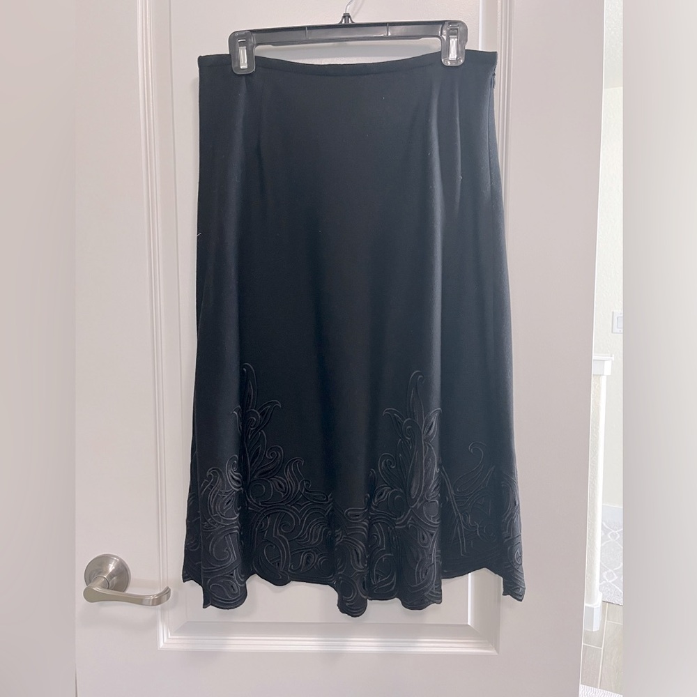 Talbots black wool knee length skirt